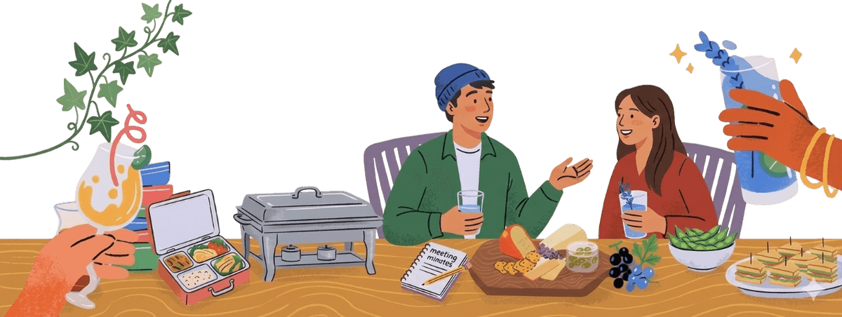 Students having lunch together